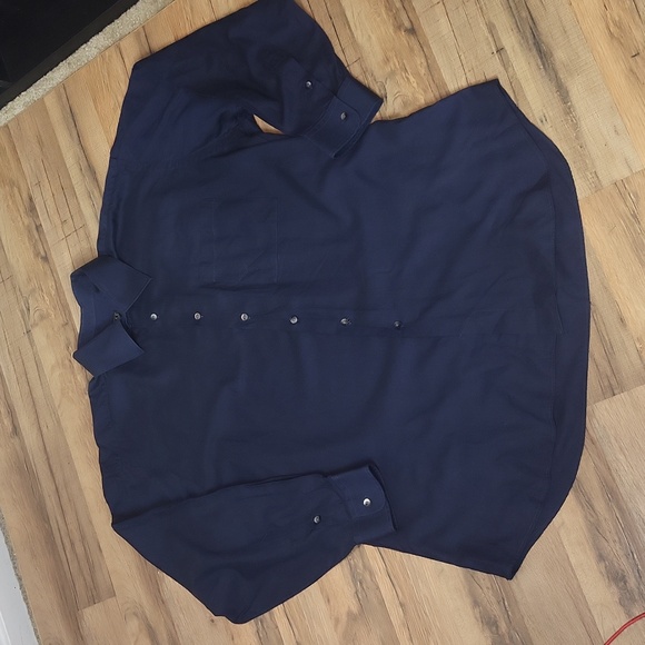 IKE BEHAR Blue 100% Soft Cotton Button Down Shirt - 17.5 neck - Picture 5 of 10